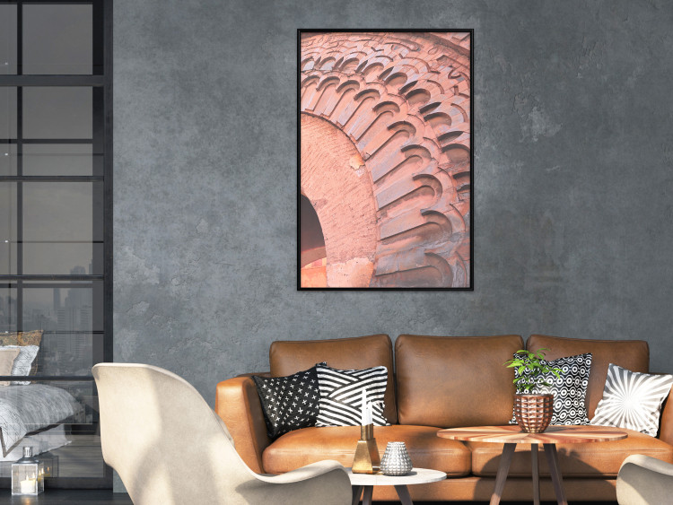 Poster Pastel Detail - orange architecture of a brick tunnel in the city 134760 additionalImage 6