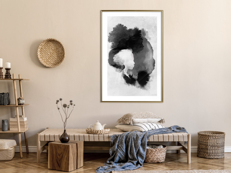 Poster Painted by Light - black abstraction of a human face on a white background 135360 additionalImage 9
