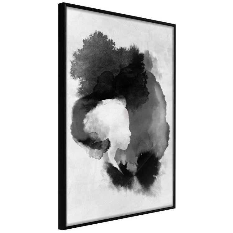 Poster Painted by Light - black abstraction of a human face on a white background 135360 additionalImage 3