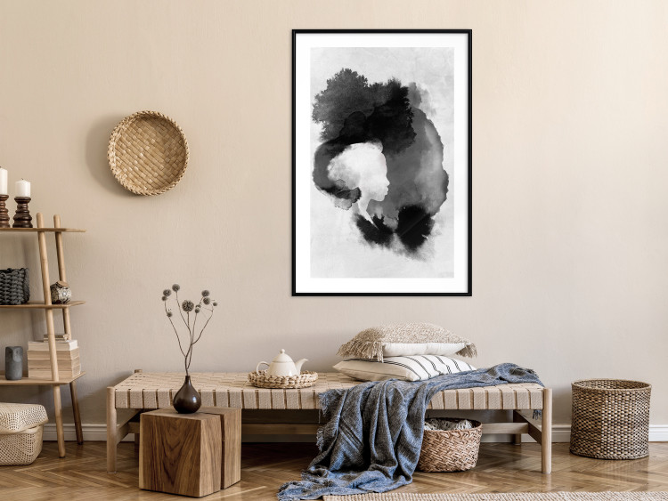 Poster Painted by Light - black abstraction of a human face on a white background 135360 additionalImage 10
