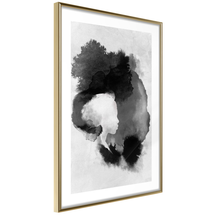 Poster Painted by Light - black abstraction of a human face on a white background 135360 additionalImage 2