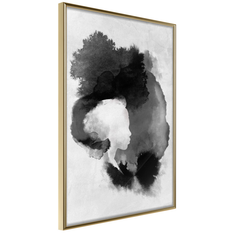 Poster Painted by Light - black abstraction of a human face on a white background 135360 additionalImage 8