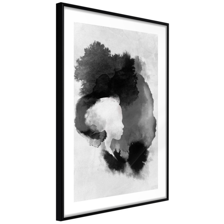 Poster Painted by Light - black abstraction of a human face on a white background 135360 additionalImage 4