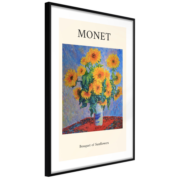 Poster Decorative Sunflowers - bouquet of yellow flowers in a vase and texts 135760 additionalImage 14