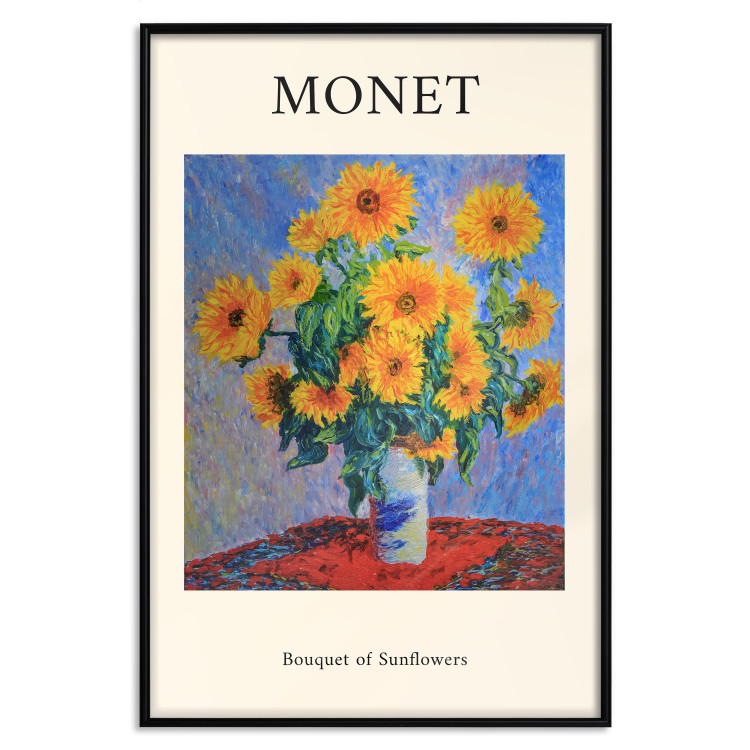 Poster Decorative Sunflowers - bouquet of yellow flowers in a vase and texts 135760 additionalImage 5
