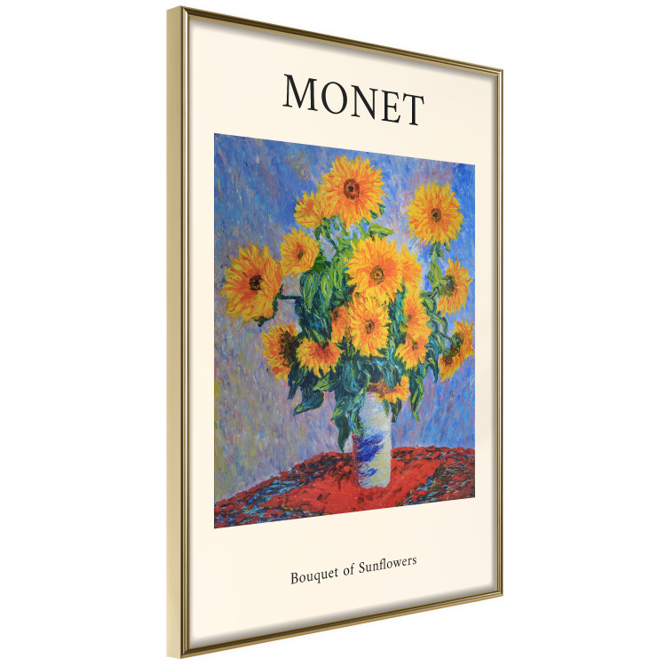 Poster Decorative Sunflowers - bouquet of yellow flowers in a vase and texts 135760 additionalImage 13