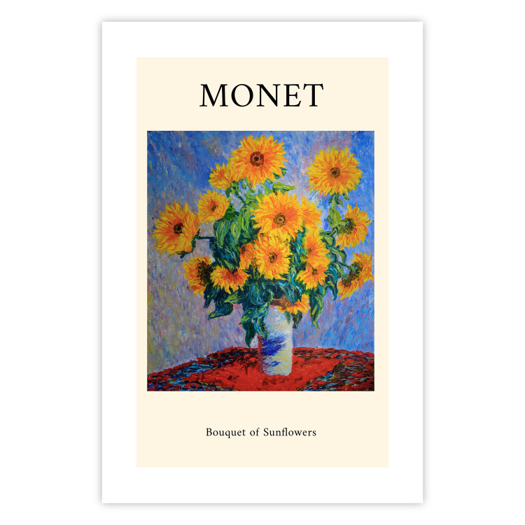 Poster Decorative Sunflowers - bouquet of yellow flowers in a vase and texts 135760 additionalImage 6