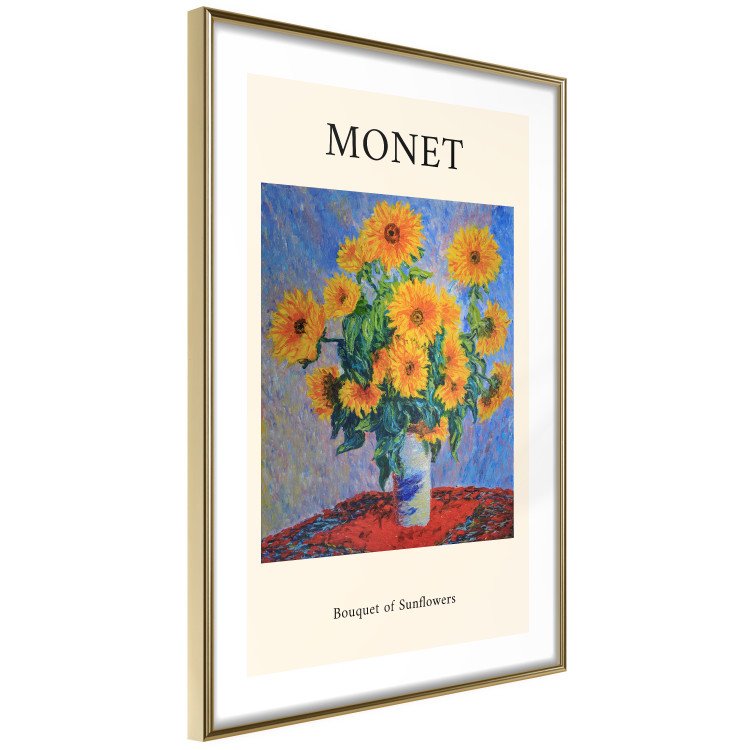 Poster Decorative Sunflowers - bouquet of yellow flowers in a vase and texts 135760 additionalImage 15
