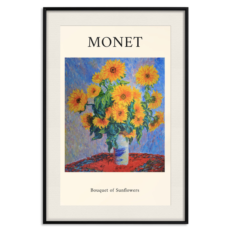 Poster Decorative Sunflowers - bouquet of yellow flowers in a vase and texts 135760 additionalImage 11