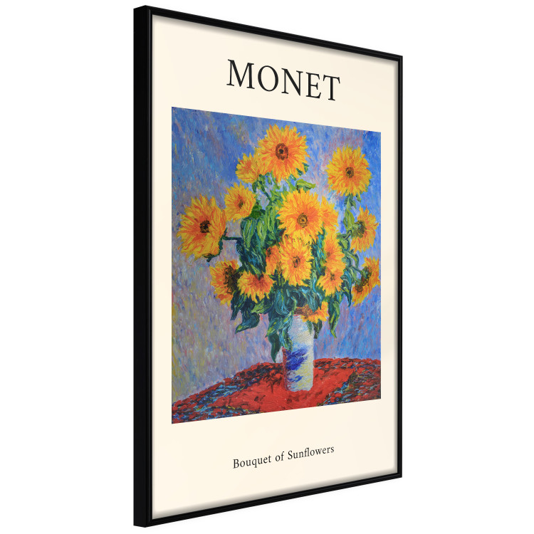Poster Decorative Sunflowers - bouquet of yellow flowers in a vase and texts 135760 additionalImage 12