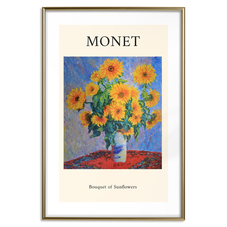 Poster Decorative Sunflowers - bouquet of yellow flowers in a vase and texts 135760 additionalImage 10