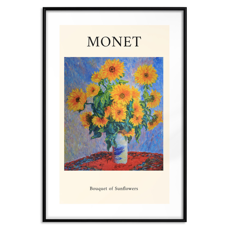 Poster Decorative Sunflowers - bouquet of yellow flowers in a vase and texts 135760 additionalImage 6