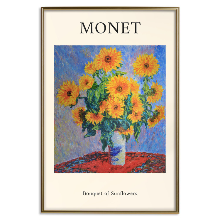 Poster Decorative Sunflowers - bouquet of yellow flowers in a vase and texts 135760 additionalImage 7