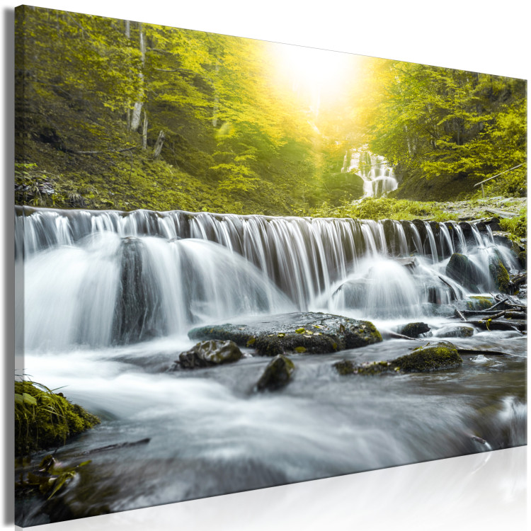 Large canvas print Awesome Waterfall - Green [Large Format] 136360 additionalImage 2