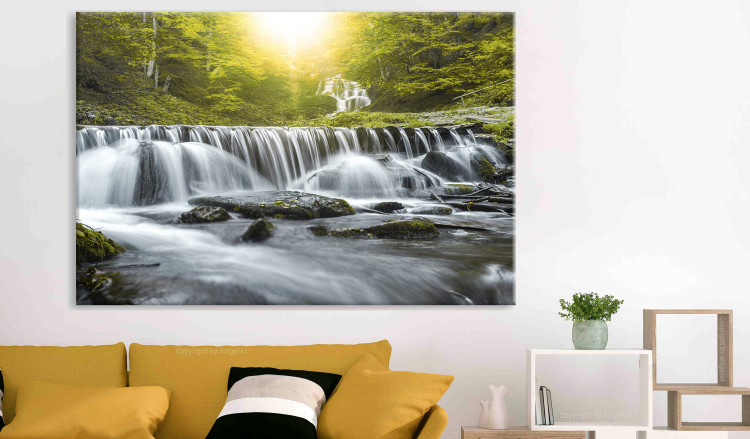 Large canvas print Awesome Waterfall - Green [Large Format] 136360 additionalImage 4