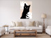 Wall Poster Cat in Monsteras - black animal among plants on a pastel background 137860 additionalThumb 15