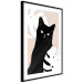 Wall Poster Cat in Monsteras - black animal among plants on a pastel background 137860 additionalThumb 2