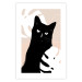 Wall Poster Cat in Monsteras - black animal among plants on a pastel background 137860 additionalThumb 16