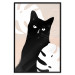 Wall Poster Cat in Monsteras - black animal among plants on a pastel background 137860 additionalThumb 17