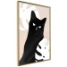 Wall Poster Cat in Monsteras - black animal among plants on a pastel background 137860 additionalThumb 6