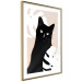 Wall Poster Cat in Monsteras - black animal among plants on a pastel background 137860 additionalThumb 3