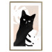 Wall Poster Cat in Monsteras - black animal among plants on a pastel background 137860 additionalThumb 13