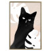Wall Poster Cat in Monsteras - black animal among plants on a pastel background 137860 additionalThumb 15