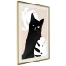 Wall Poster Cat in Monsteras - black animal among plants on a pastel background 137860 additionalThumb 2