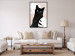 Wall Poster Cat in Monsteras - black animal among plants on a pastel background 137860 additionalThumb 19