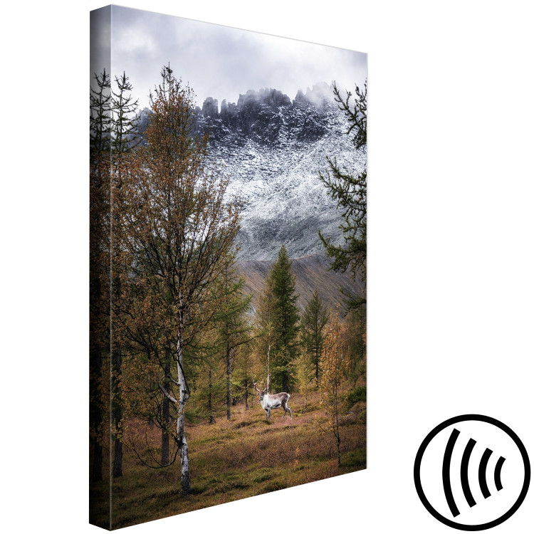 Canvas Print Autumn Guest (1-piece) Vertical - forest landscape overlooking mountains 138760 additionalImage 6