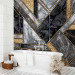 Wall Mural Geometric art deco - grey and black marble with gold patterns 142360 additionalThumb 8