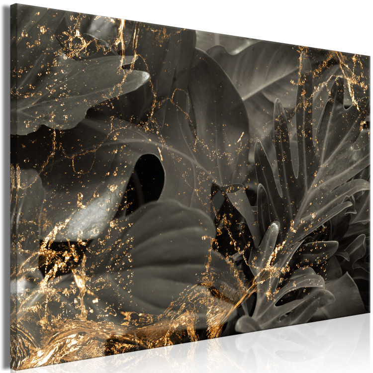 Canvas Golden Rain (1-piece) Wide - elegant art deco abstraction 142960 additionalImage 2