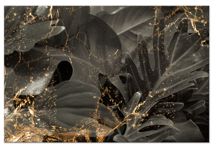 Canvas Golden Rain (1-piece) Wide - elegant art deco abstraction 142960