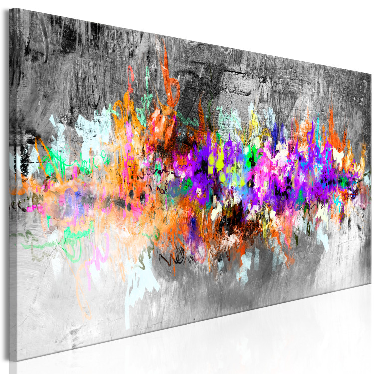 Canvas Art Print Vivid Glow (1-piece) Narrow - colorful abstraction amidst grays 143160 additionalImage 2