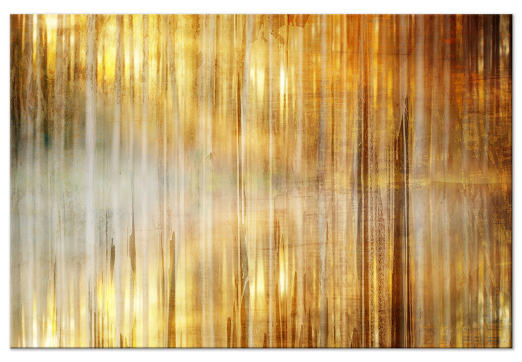 Canvas Morning Over the Bay (1-piece) Wide - abstraction in golden tones 143760