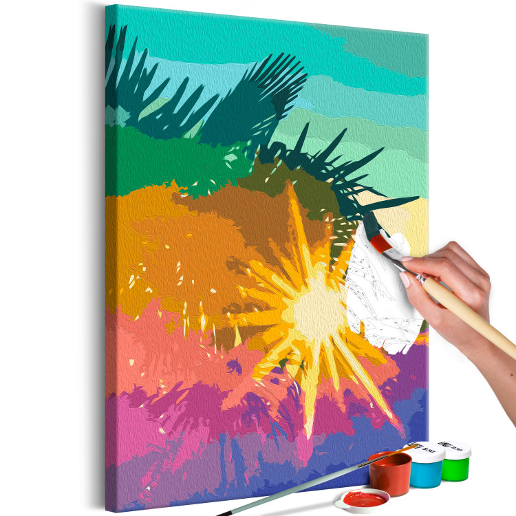 Paint by Number Kit Sunny Morning - Palm Trees Illuminated With Cheerful Colors 145160 additionalImage 6