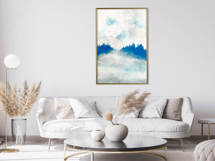 Poster Blue Forest - Delicate, Hazy Landscape in Blue Tones 145760 additionalImage 5