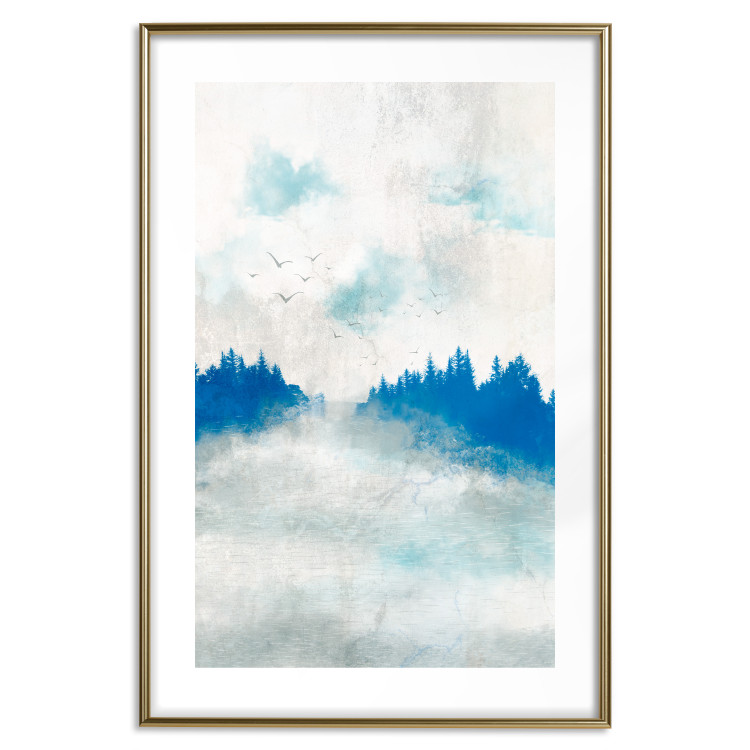 Poster Blue Forest - Delicate, Hazy Landscape in Blue Tones 145760 additionalImage 24