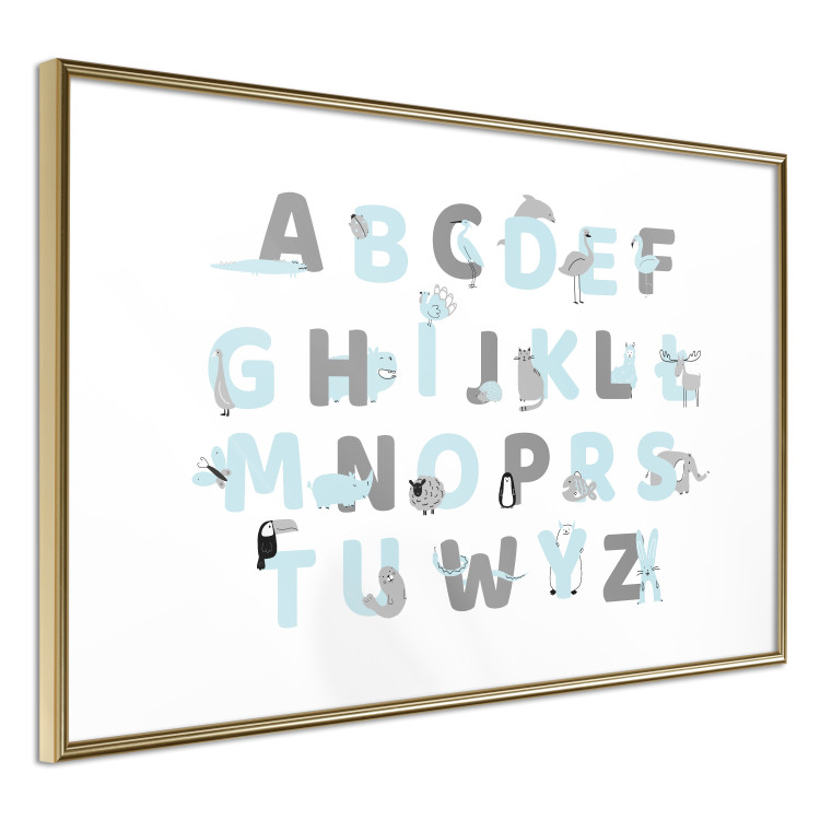 Poster Polish Alphabet for Children - Gray and Blue Letters with Animals 146460 additionalImage 7