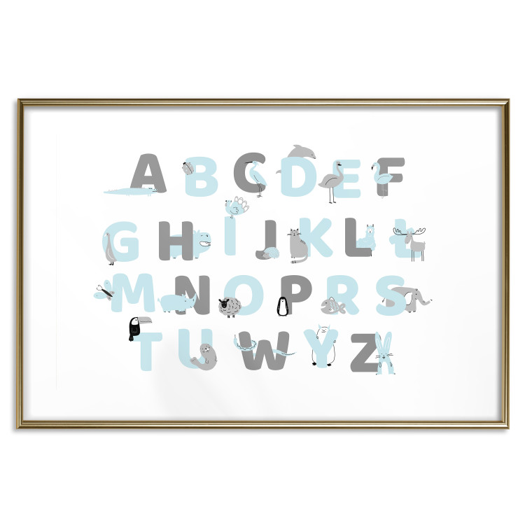 Poster Polish Alphabet for Children - Gray and Blue Letters with Animals 146460 additionalImage 19
