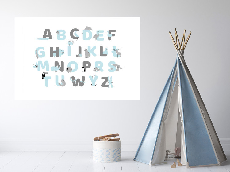 Poster Polish Alphabet for Children - Gray and Blue Letters with Animals 146460 additionalImage 9