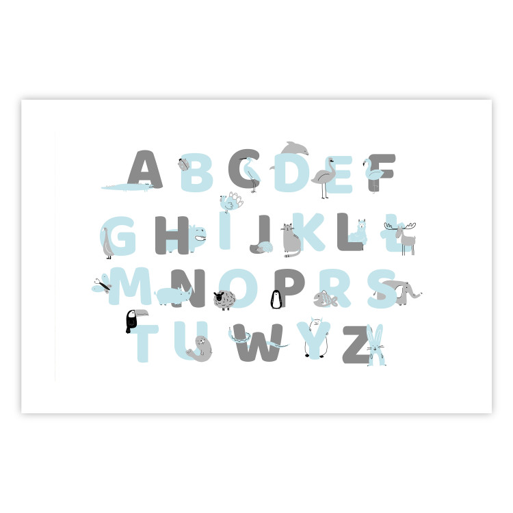 Poster Polish Alphabet for Children - Gray and Blue Letters with Animals 146460 additionalImage 16