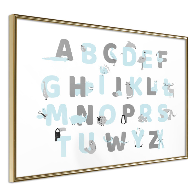 Poster Polish Alphabet for Children - Gray and Blue Letters with Animals 146460 additionalImage 8