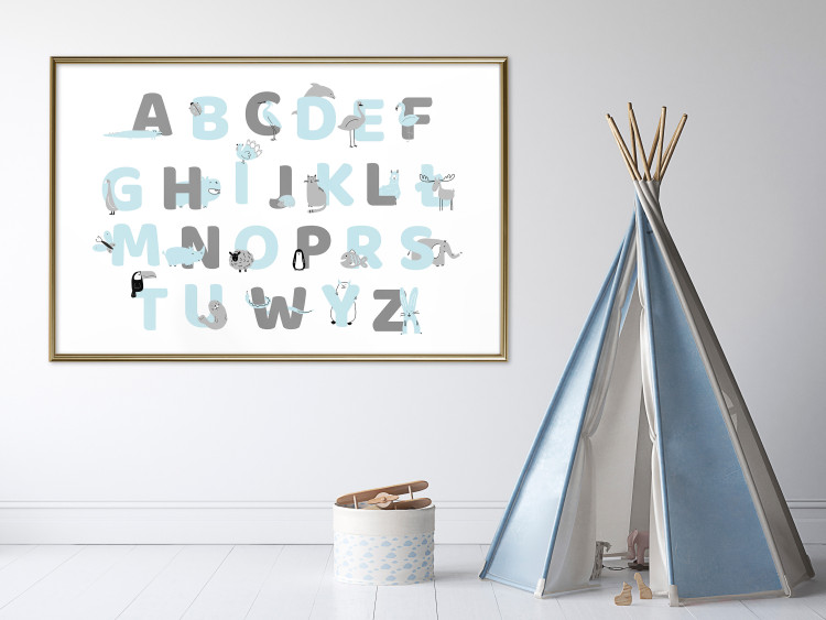 Poster Polish Alphabet for Children - Gray and Blue Letters with Animals 146460 additionalImage 11