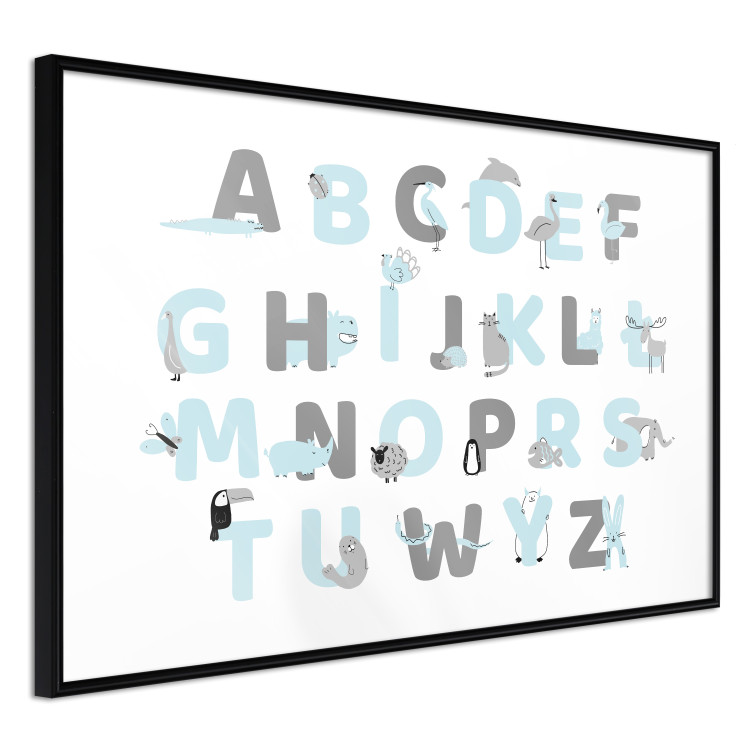 Poster Polish Alphabet for Children - Gray and Blue Letters with Animals 146460 additionalImage 4