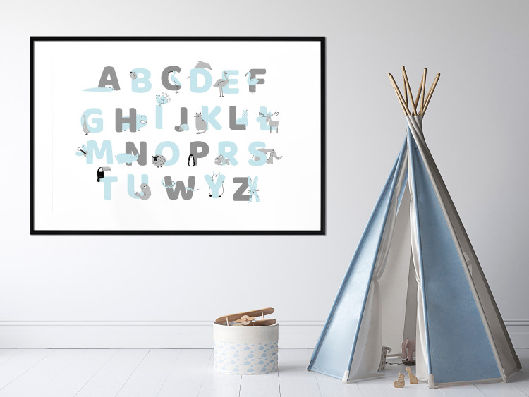 Poster Polish Alphabet for Children - Gray and Blue Letters with Animals 146460 additionalImage 12