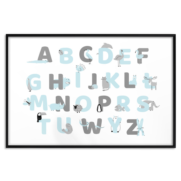 Poster Polish Alphabet for Children - Gray and Blue Letters with Animals 146460 additionalImage 18