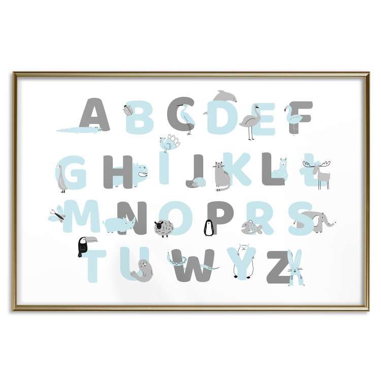 Poster Polish Alphabet for Children - Gray and Blue Letters with Animals 146460 additionalImage 15