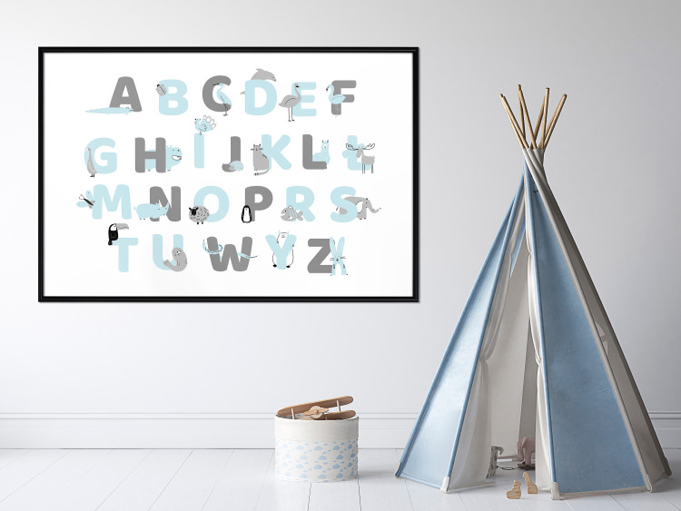 Poster Polish Alphabet for Children - Gray and Blue Letters with Animals 146460 additionalImage 13