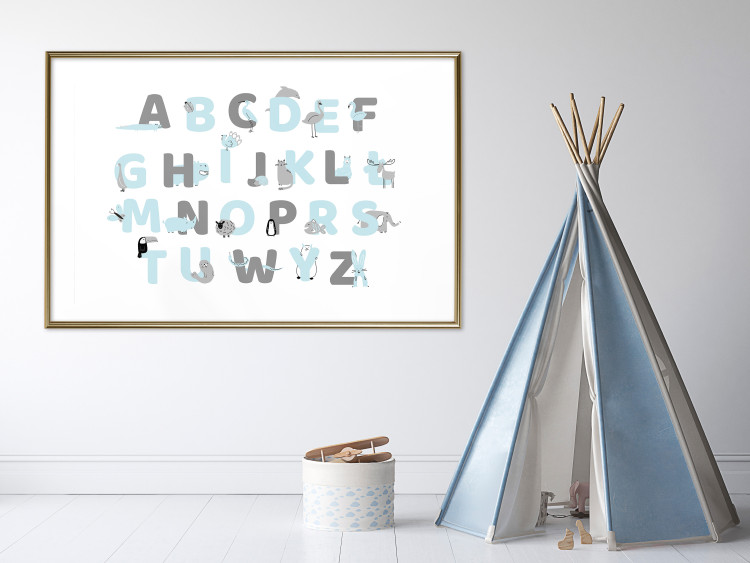 Poster Polish Alphabet for Children - Gray and Blue Letters with Animals 146460 additionalImage 14